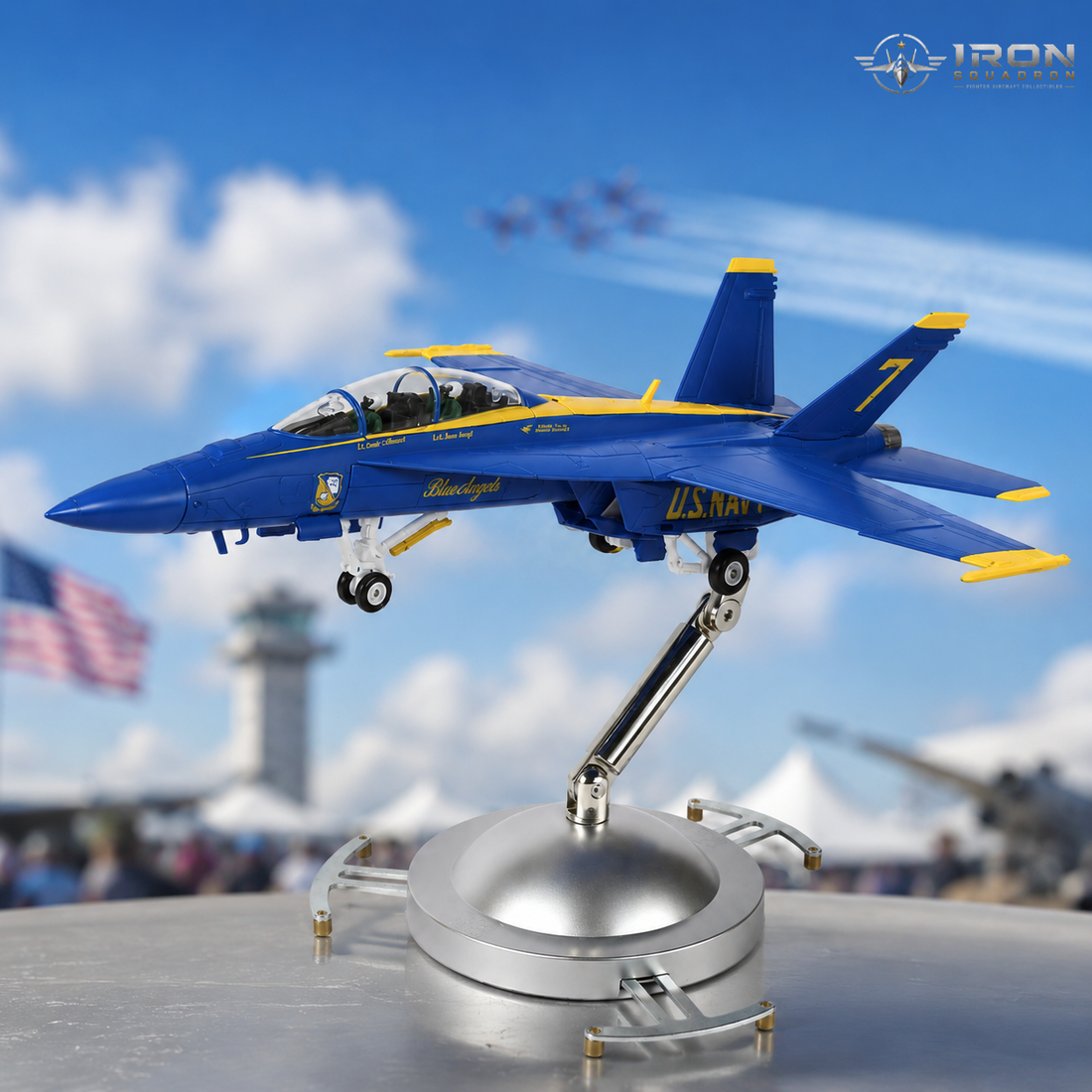 Iron Squadron F/A-18F Super Hornet Blue Angels die-cast model