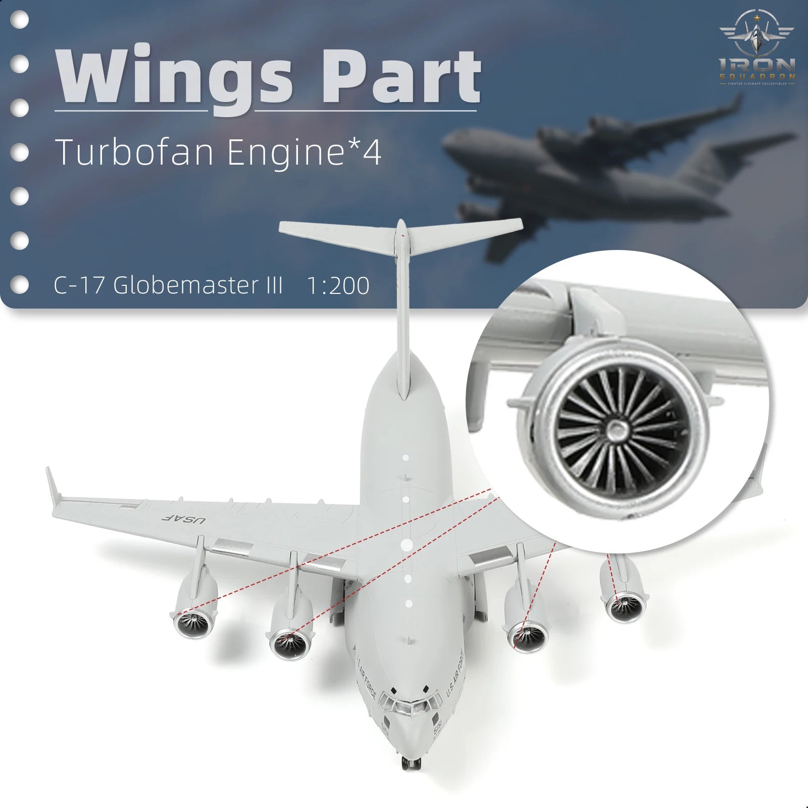 C-17 Globemaster III — Hickam AFB 1:200 Diecast Model - image 6