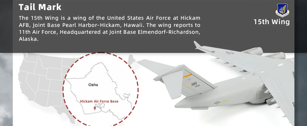 C-17 Globemaster III — Hickam AFB 1:200 Diecast Model - image 7