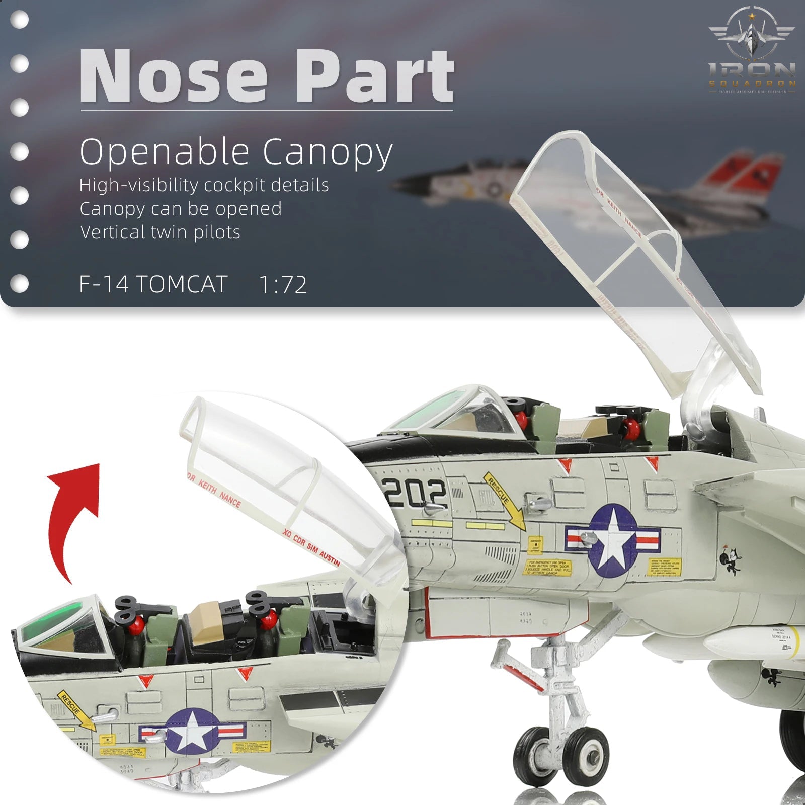 F-14A Tomcat — Fleet Defender 1:72 Diecast Model - image 6
