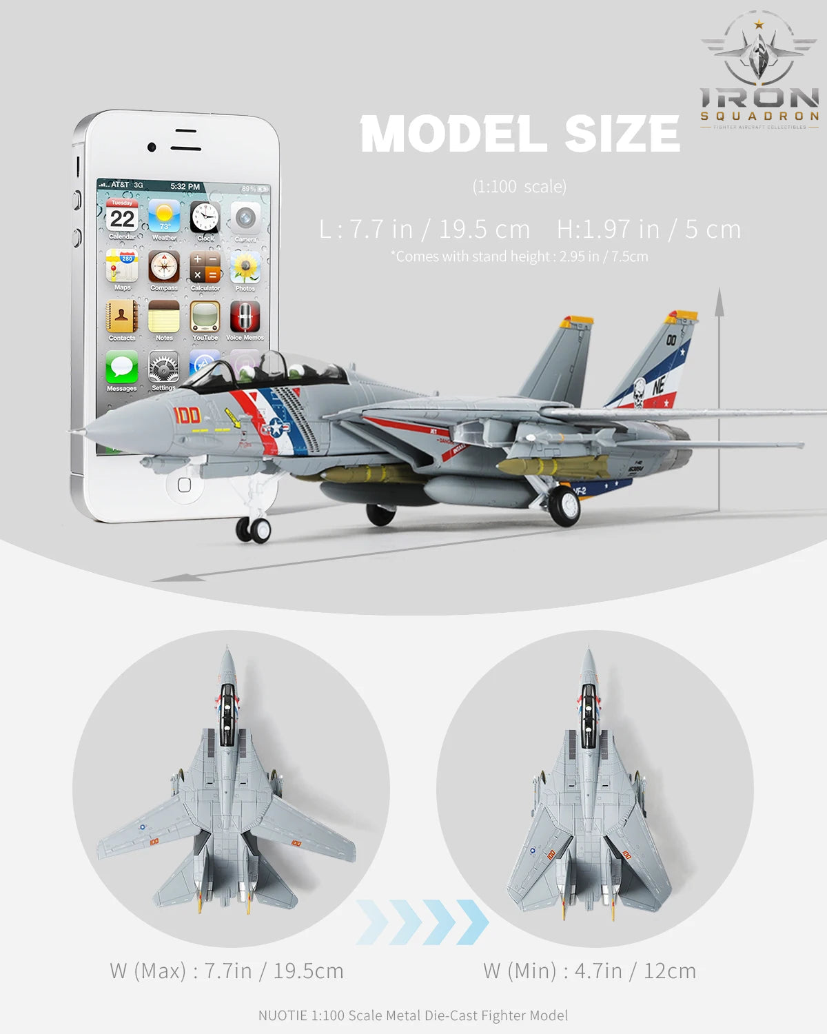 F-14A Tomcat — VF-2 "Bounty Hunters" 1:100 Diecast Model - image 4