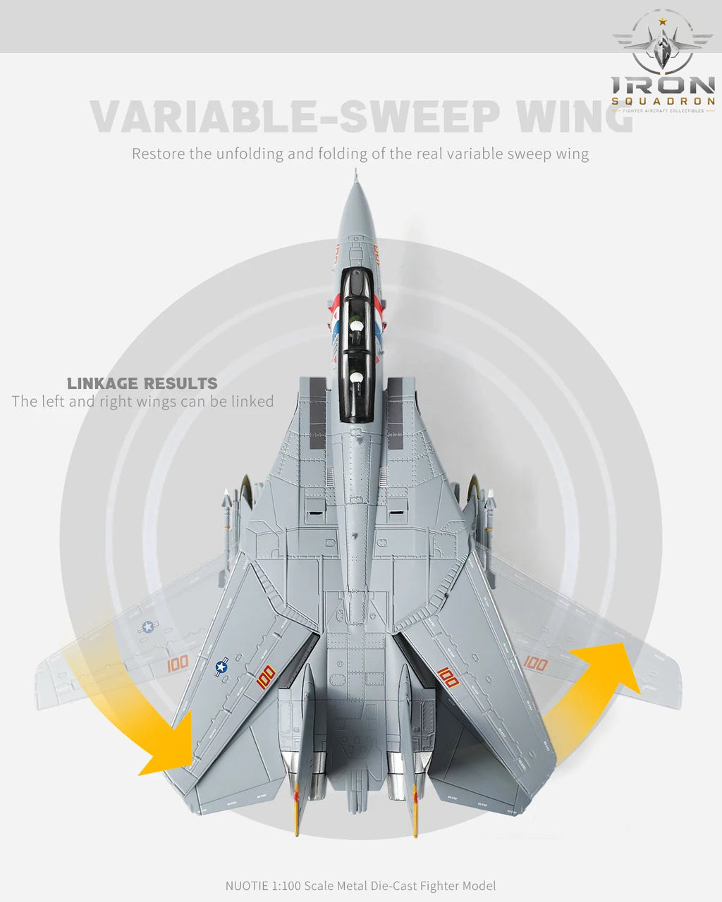 F-14A Tomcat — VF-2 "Bounty Hunters" 1:100 Diecast Model - image 5