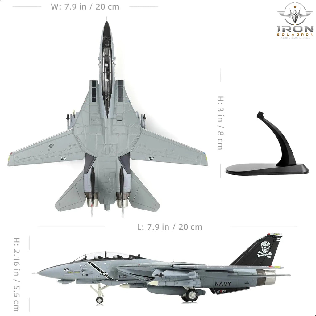 F-14B Tomcat — VF-103 "Jolly Rogers" 1:100 Diecast Model - image 2