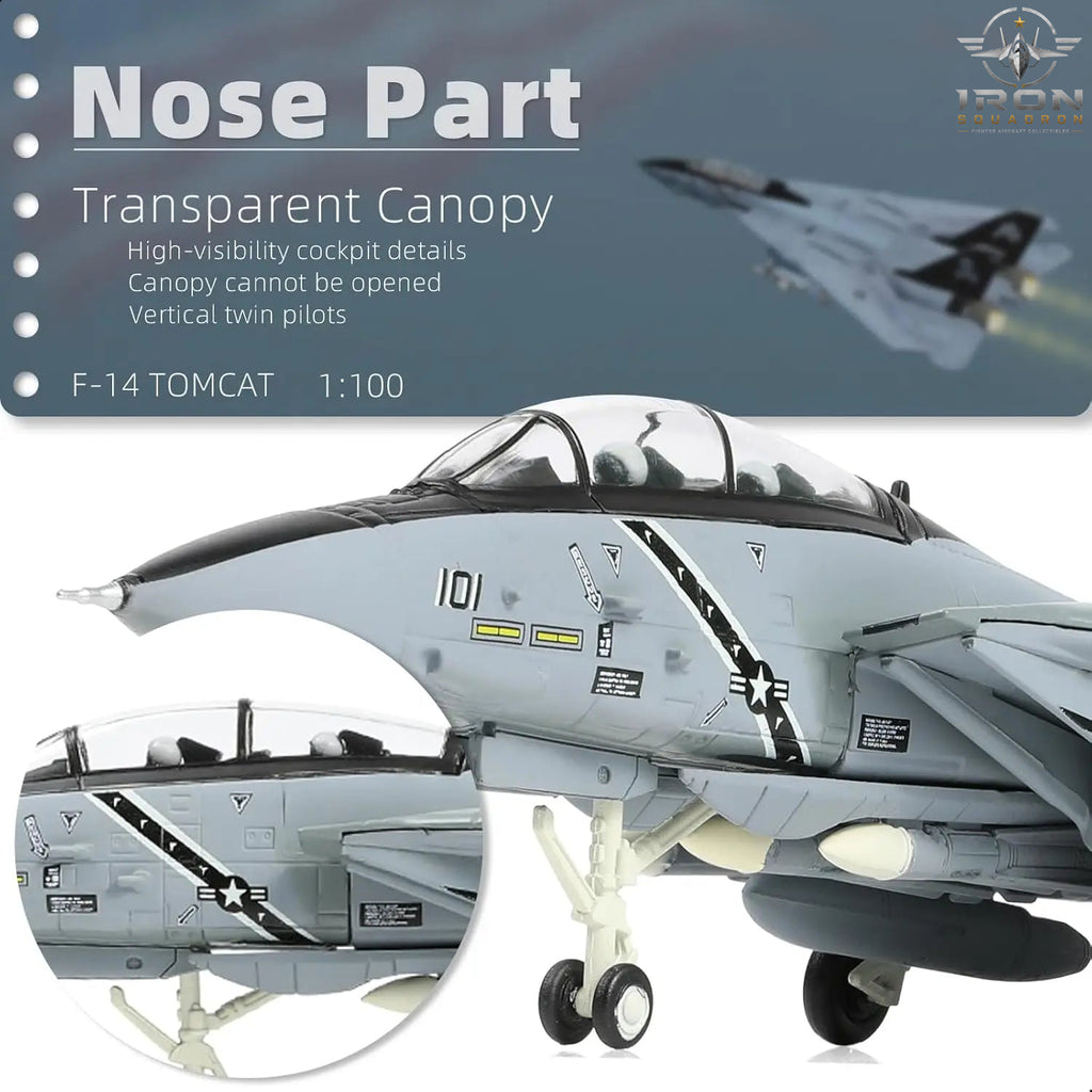 F-14B Tomcat — VF-103 "Jolly Rogers" 1:100 Diecast Model - image 3