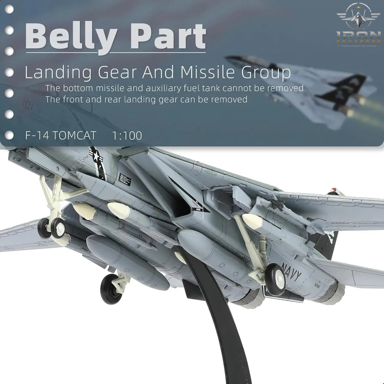 F-14B Tomcat — VF-103 "Jolly Rogers" 1:100 Diecast Model - image 5