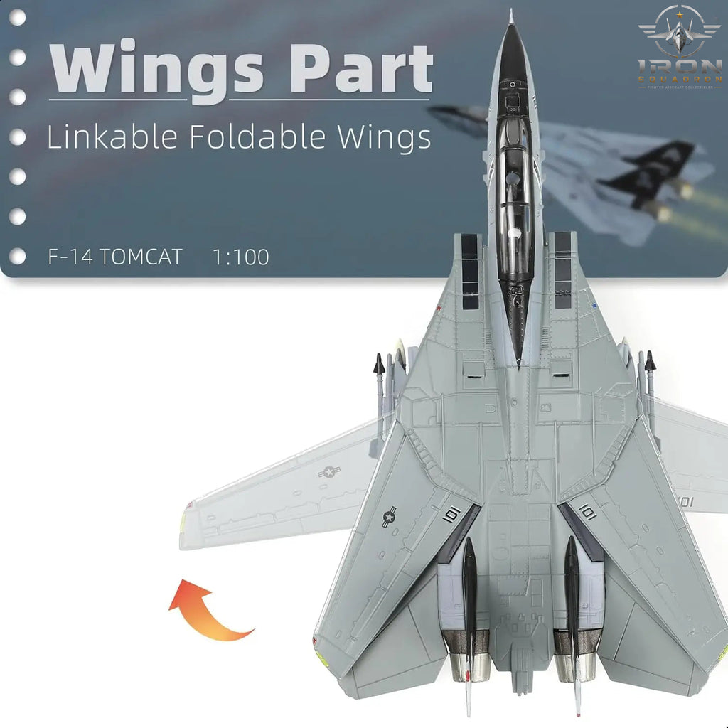 F-14B Tomcat — VF-103 "Jolly Rogers" 1:100 Diecast Model - image 6