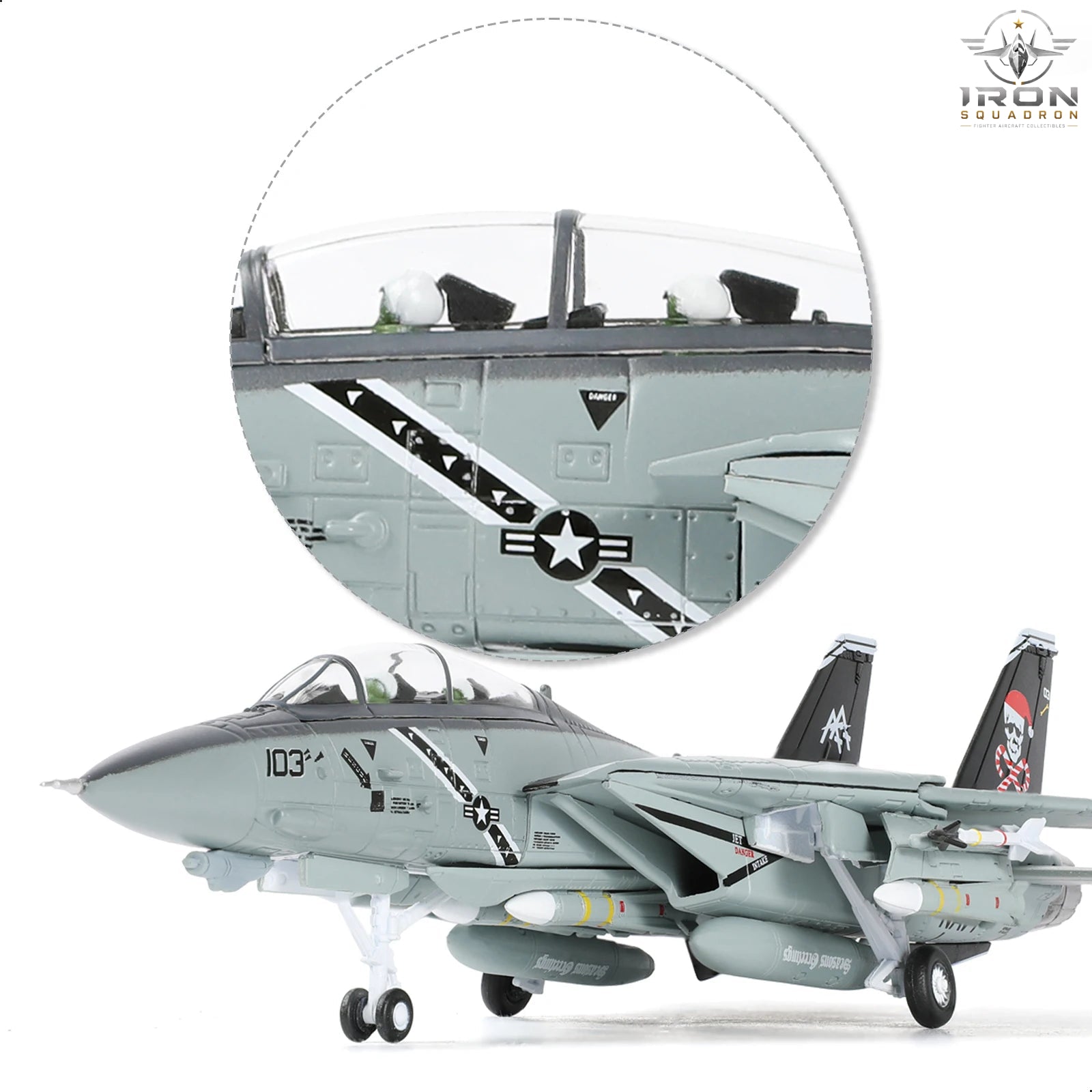 F-14B Tomcat — VF-103 "Santa Cats" Holiday 1:100 Diecast Model - image 3