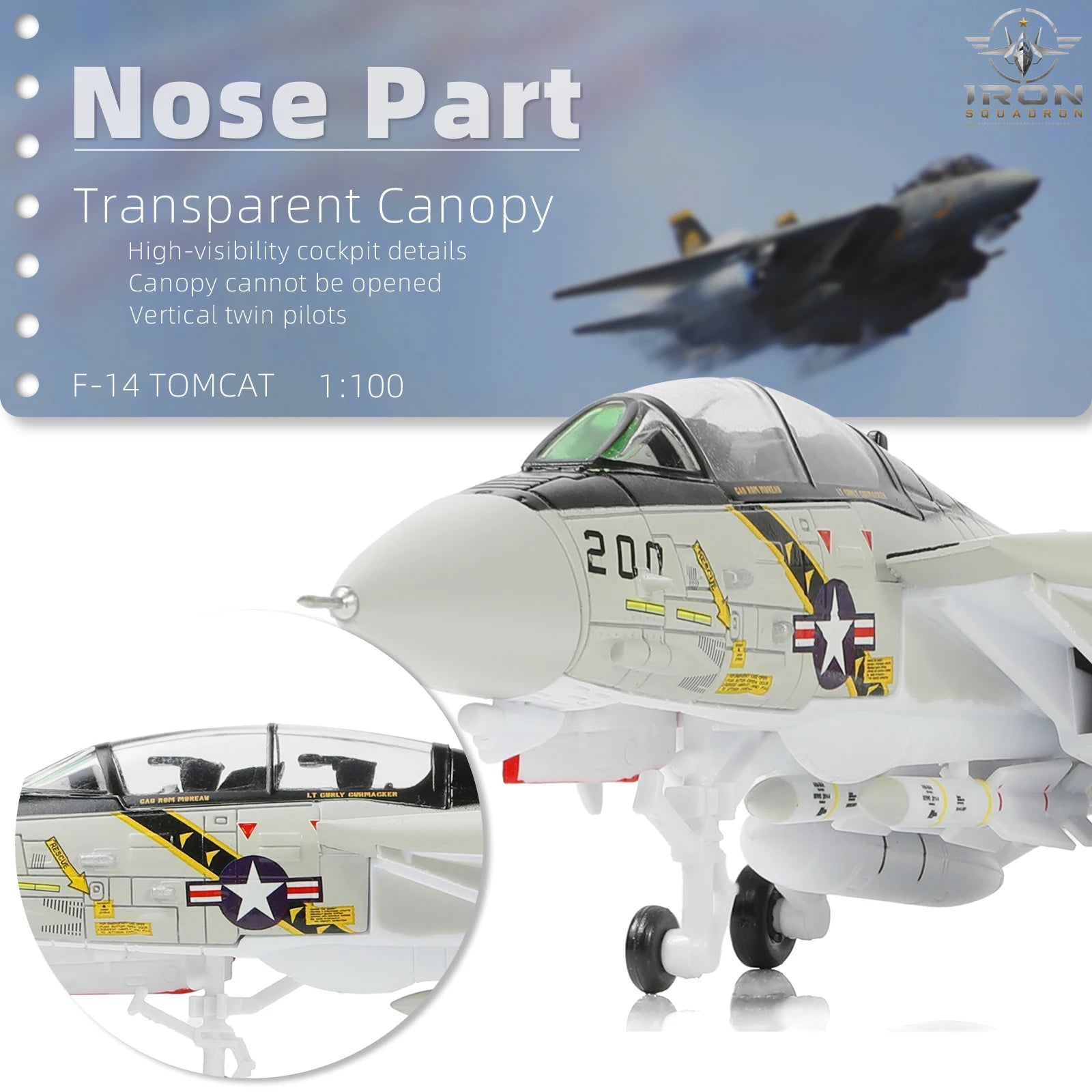 F-14 Tomcat — U.S. Navy 1:100 Diecast Model - image 3