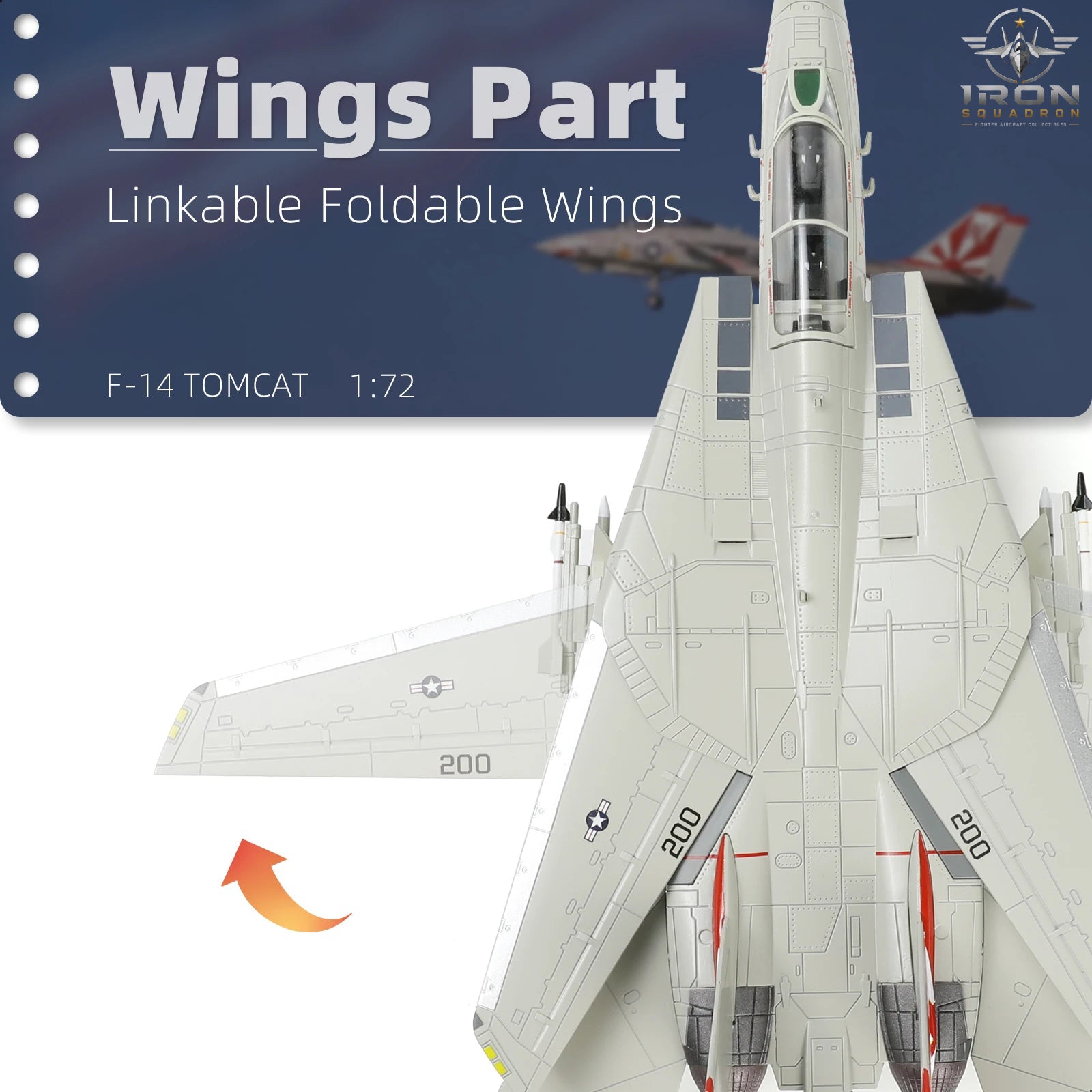 F-14 Tomcat — VF-111 "Sundowners" 1:72 Diecast Model - image 6