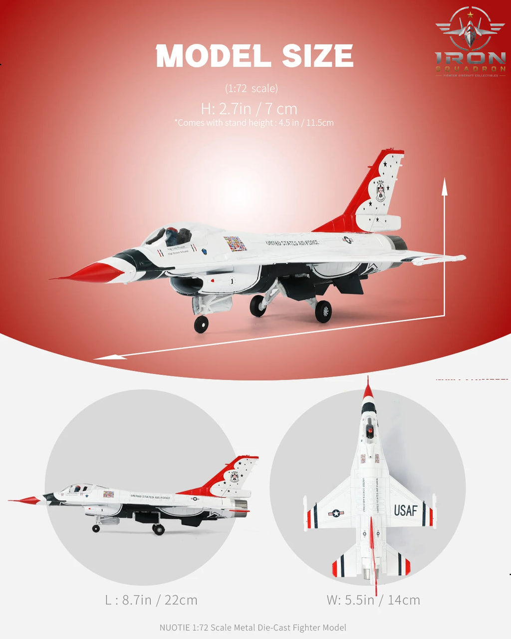 F-16C Fighting Falcon — USAF Thunderbirds 1:72 Diecast Model - image 2