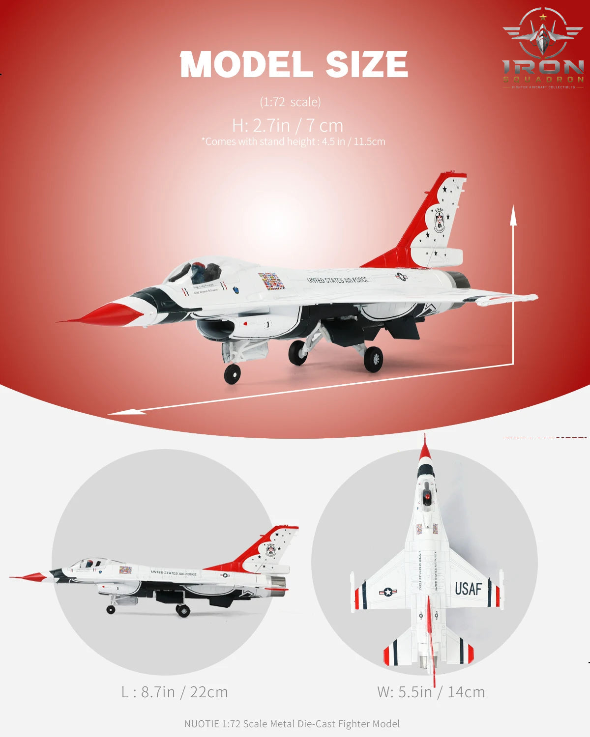 F-16C Fighting Falcon — USAF Thunderbirds 1:72 Diecast Model - image 2