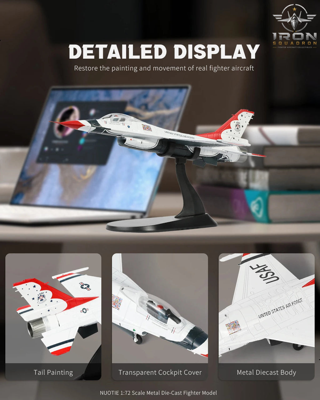 F-16C Fighting Falcon — USAF Thunderbirds 1:72 Diecast Model - image 4
