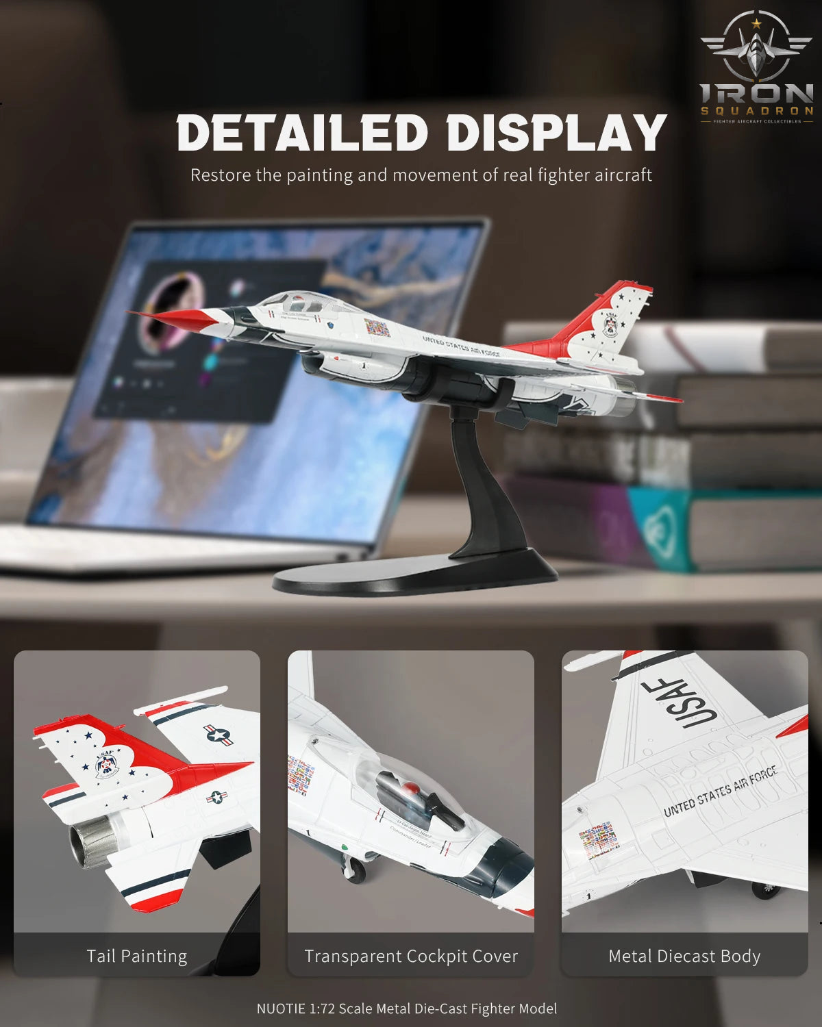 F-16C Fighting Falcon — USAF Thunderbirds 1:72 Diecast Model - image 4