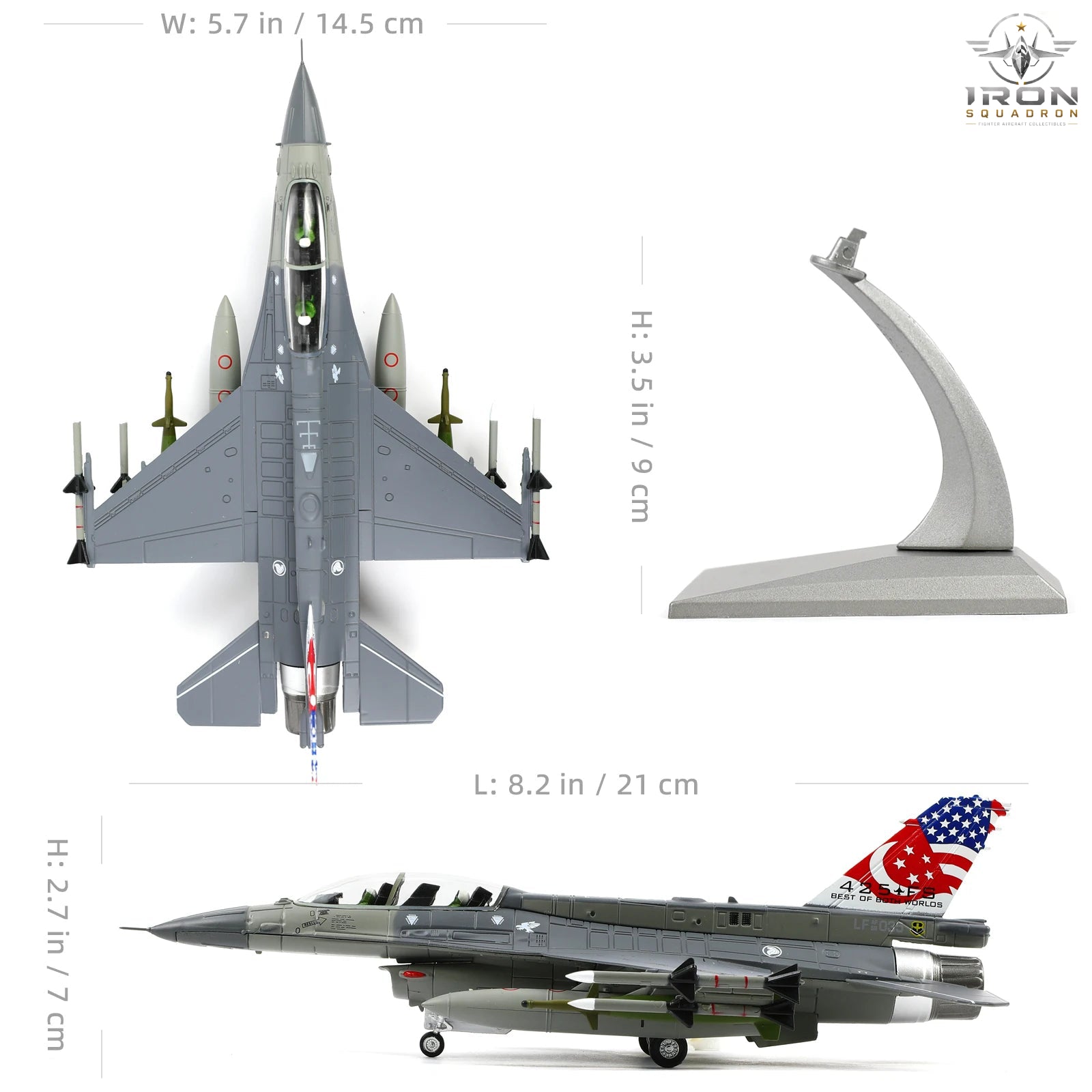F-16D Fighting Falcon — Republic of Singapore Air Force 1:72 Diecast Model - image 2