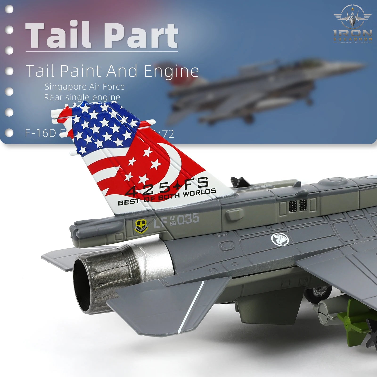 F-16D Fighting Falcon — Republic of Singapore Air Force 1:72 Diecast Model - image 4