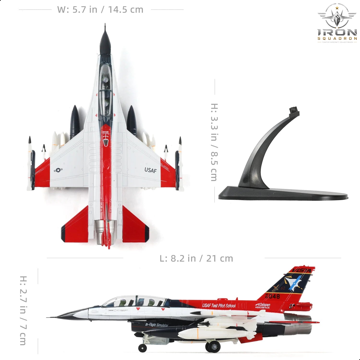 F-16D X-62 VISTA — USAF Test Pilot School 1:72 Diecast Model - image 2