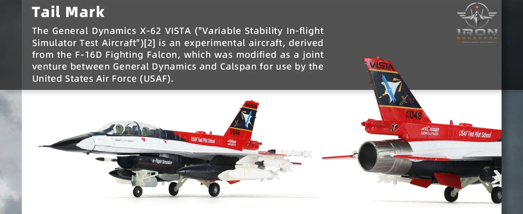 F-16D X-62 VISTA — USAF Test Pilot School 1:72 Diecast Model - image 9