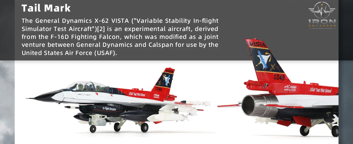 F-16D X-62 VISTA — USAF Test Pilot School 1:72 Diecast Model - image 9