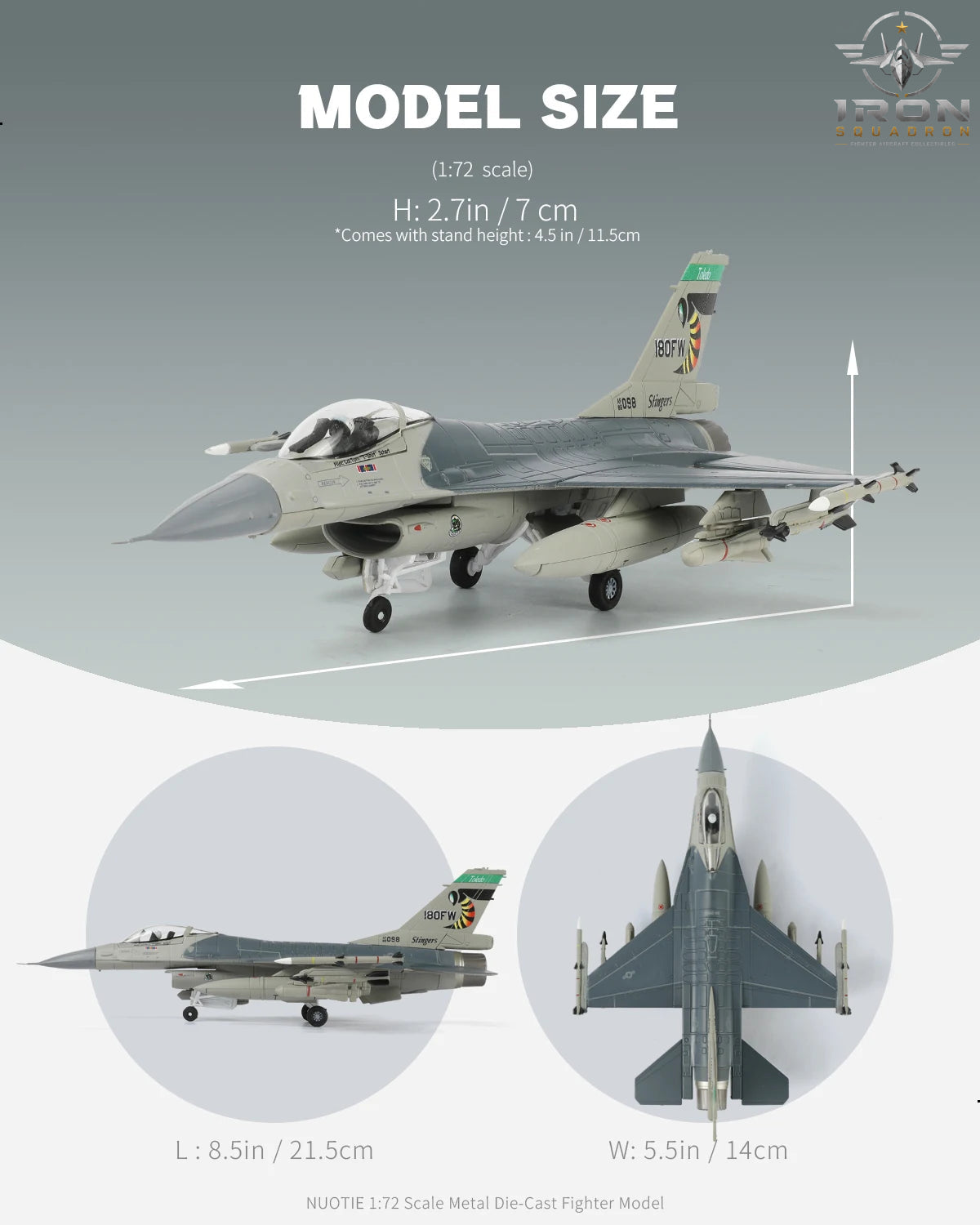 F-16 Fighting Falcon — Aggressor "Stinger" 1:72 Diecast Model - image 2