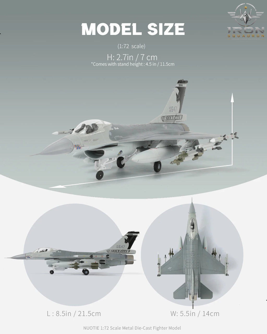 F-16 Fighting Falcon — "Black Bat" Livery 1:72 Diecast Model - image 2