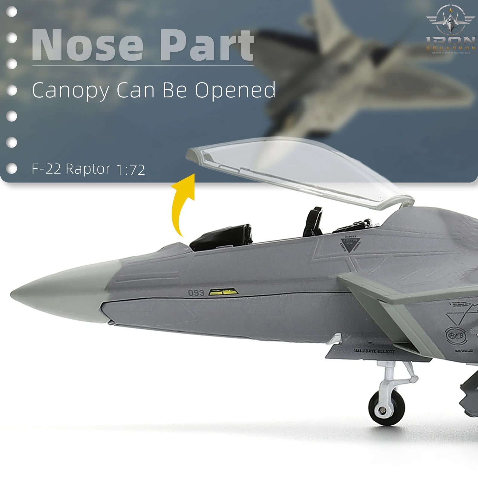 F-22A Raptor — 325th FW Tyndall 1:72 Diecast Model - image 3