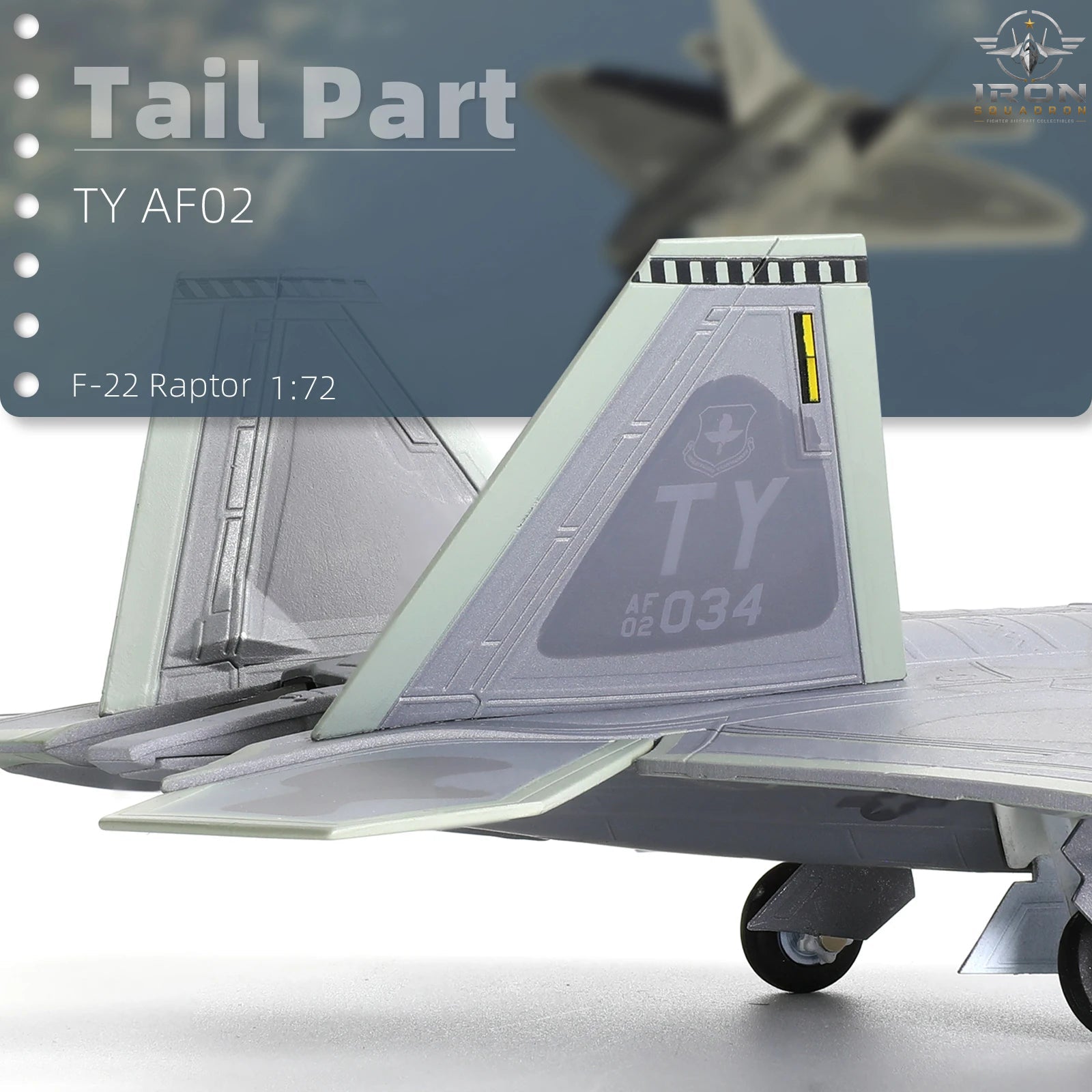 F-22A Raptor — 325th FW Tyndall 1:72 Diecast Model - image 5