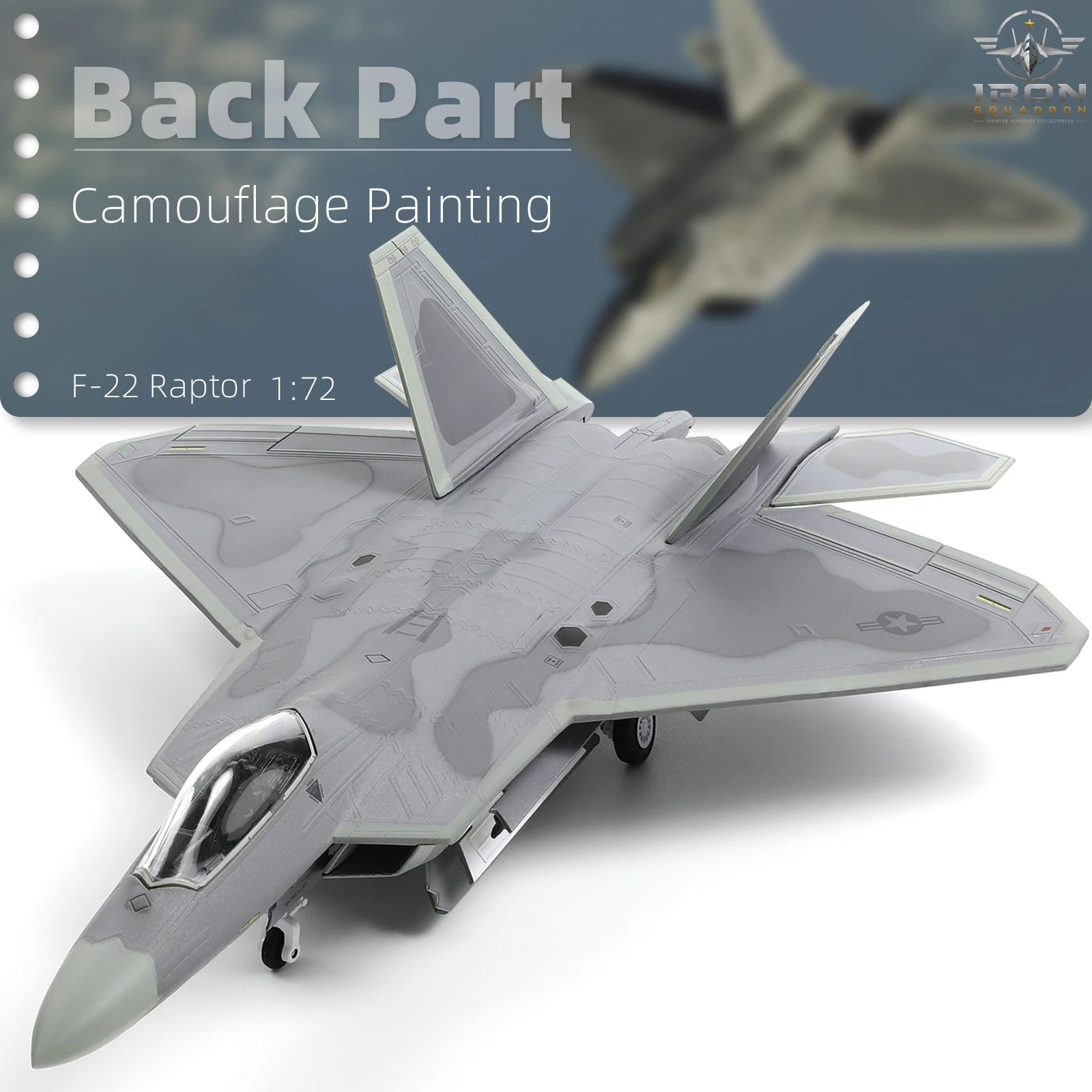 F-22A Raptor — 325th FW Tyndall 1:72 Diecast Model - image 6