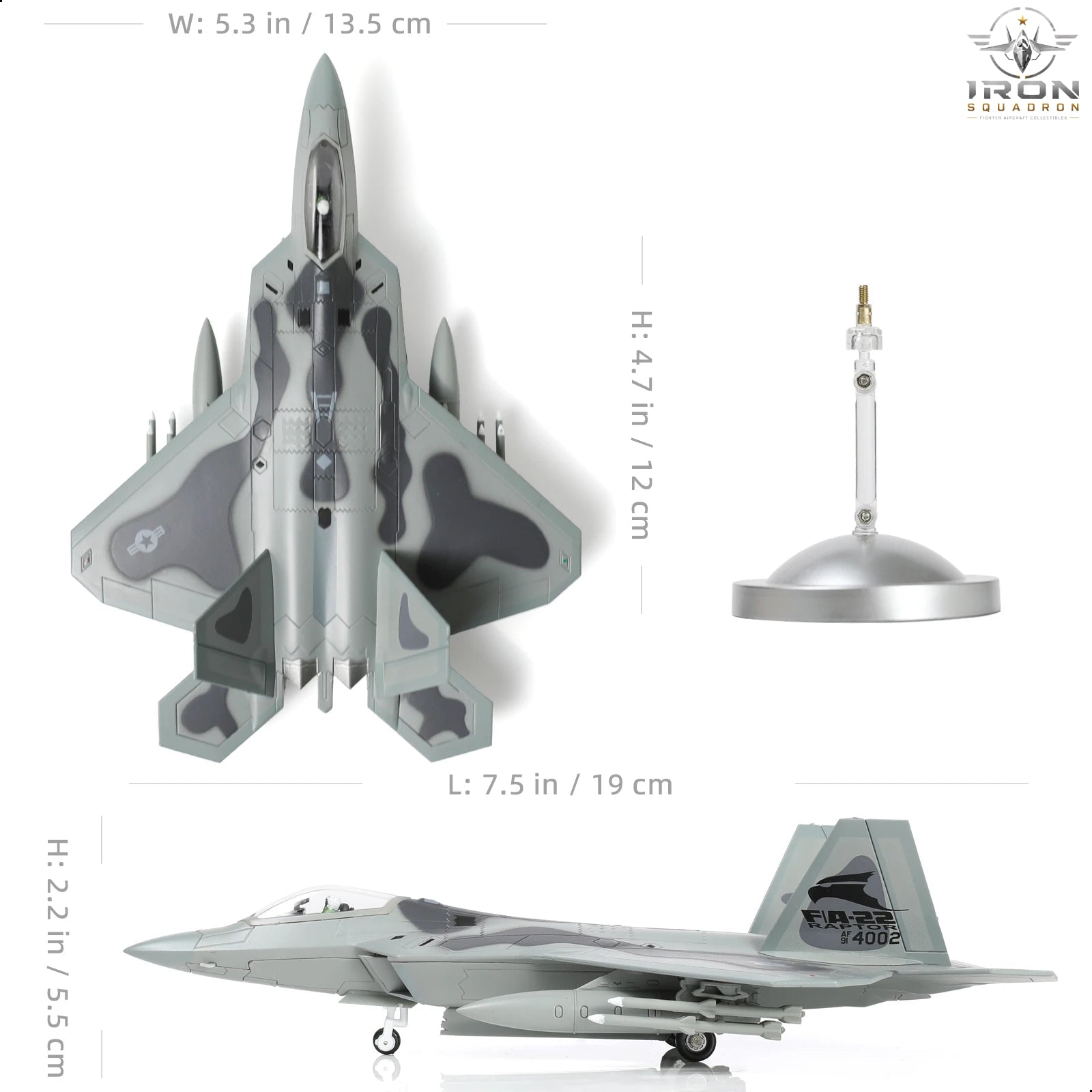 F-22 Raptor — "Old Reliable" 91-4002 1:100 Diecast Model - image 2