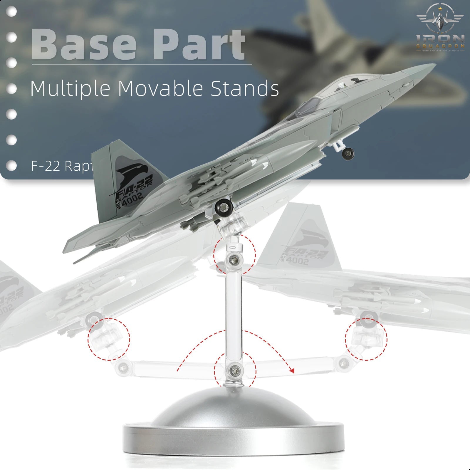 F-22 Raptor — "Old Reliable" 91-4002 1:100 Diecast Model - image 3