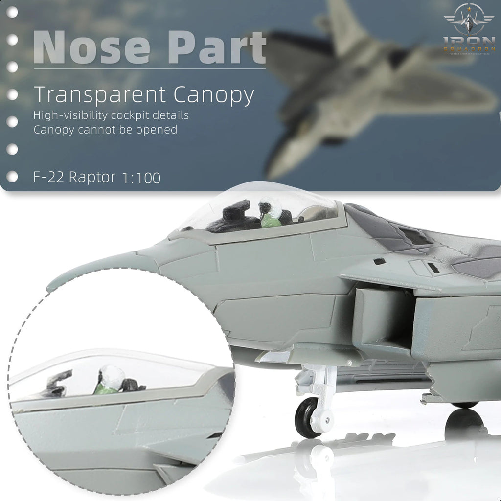 F-22 Raptor — "Old Reliable" 91-4002 1:100 Diecast Model - image 6