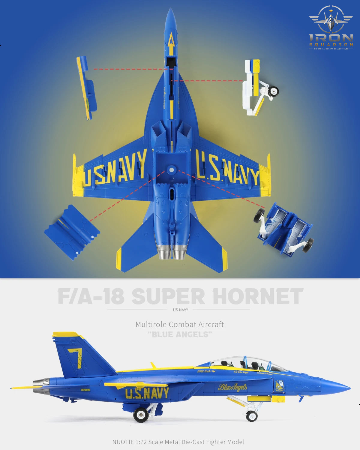 F/A-18 Blue Angels #7 1:72 Diecast Model | Iron Squadron – Iron