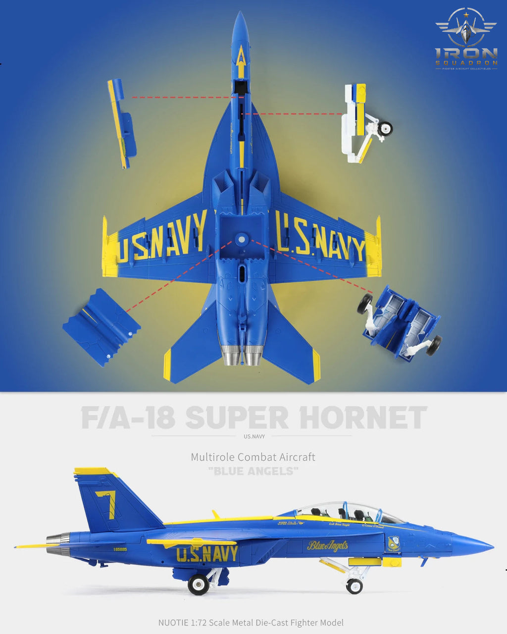 F/A-18F Super Hornet — Blue Angels #7 1:72 Diecast Model - image 5