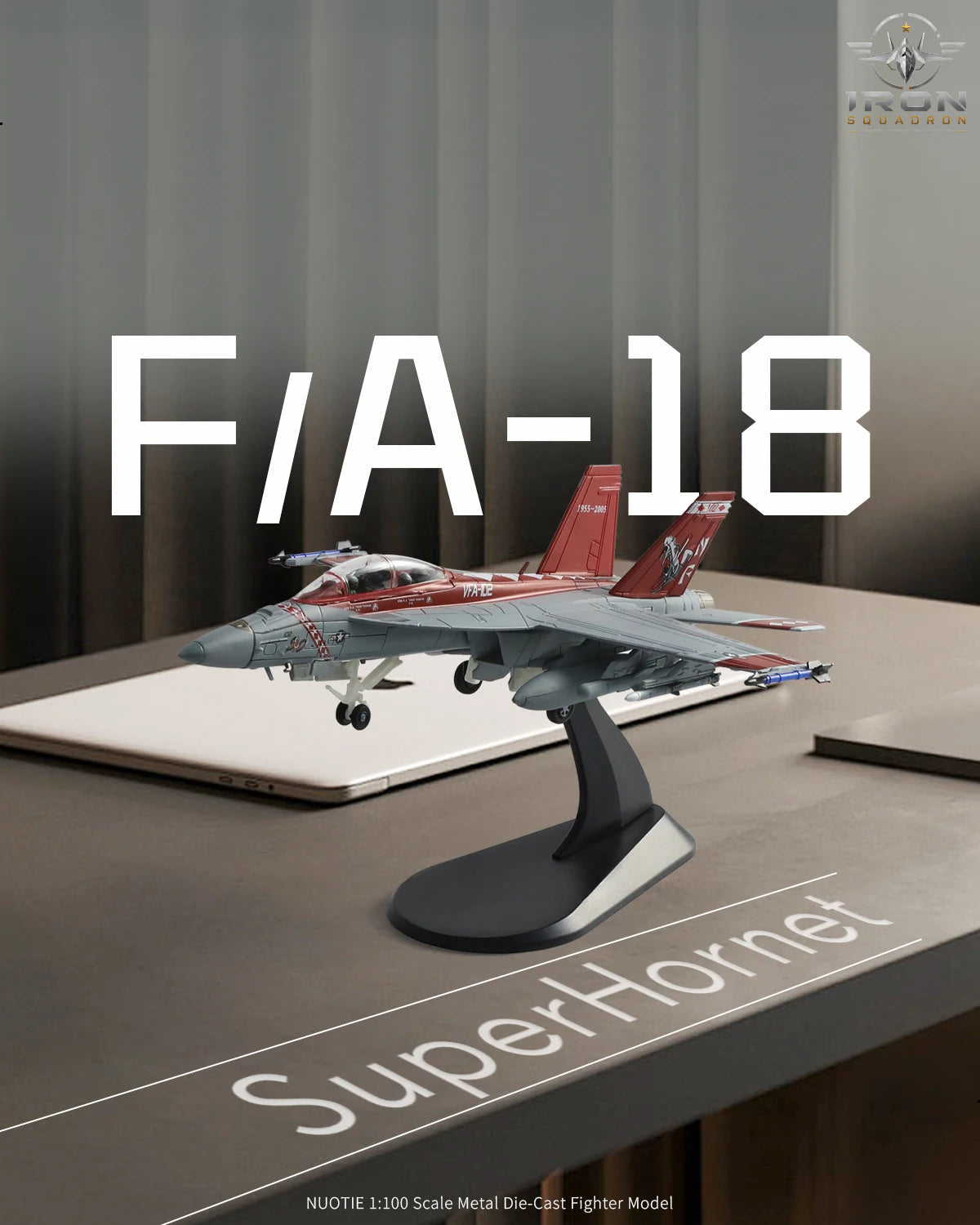 F/A-18F Super Hornet — VFA-102 Diamondbacks 1:100 Diecast Model - image 7