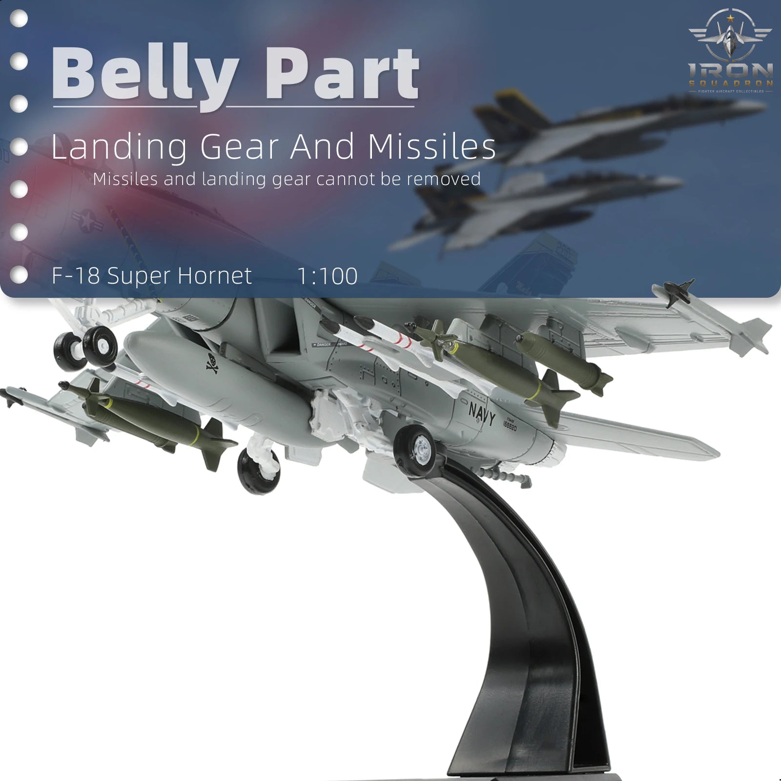 F/A-18 Super Hornet — Jolly Rogers 1:100 Diecast Model - image 2