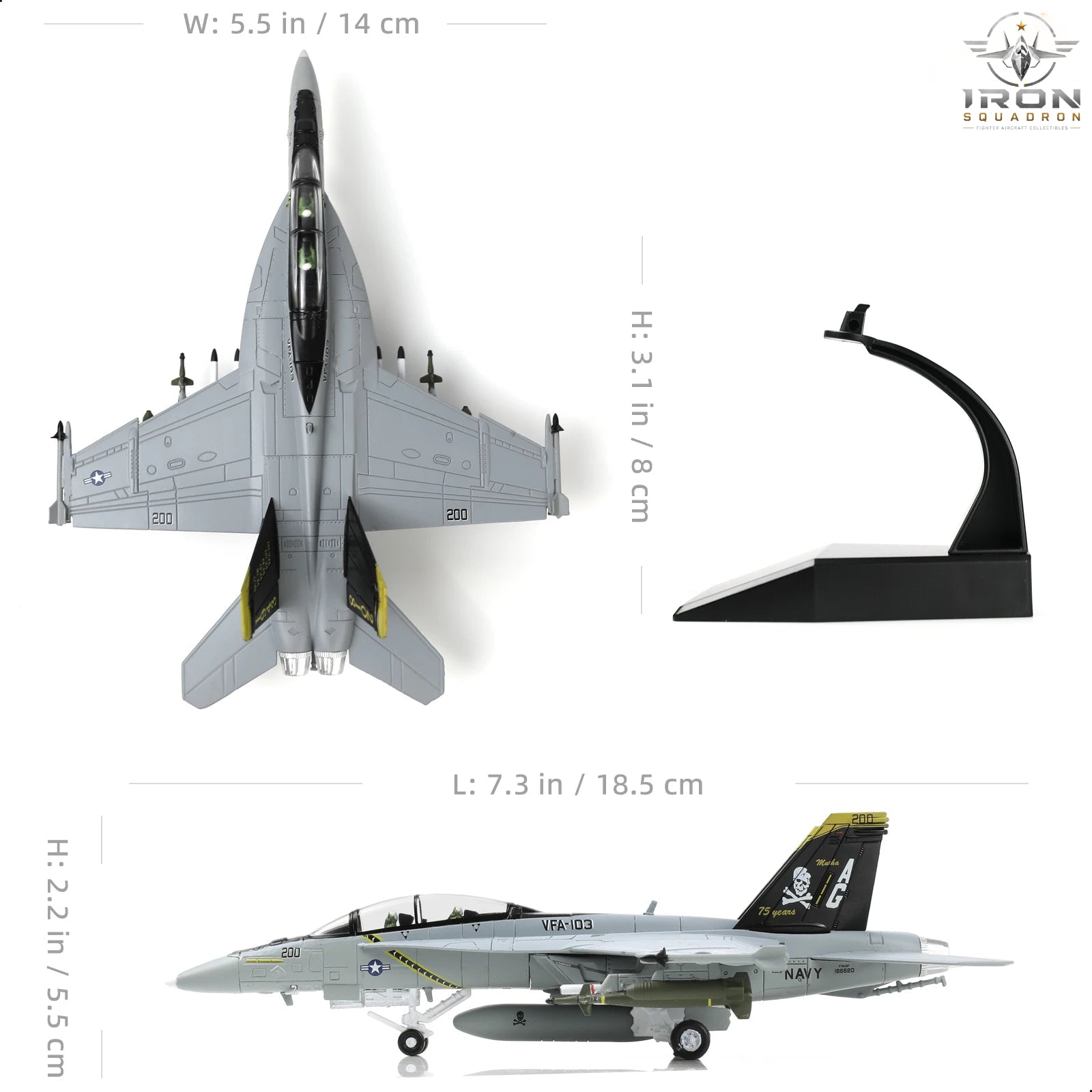 F/A-18 Super Hornet — Jolly Rogers 1:100 Diecast Model - image 4