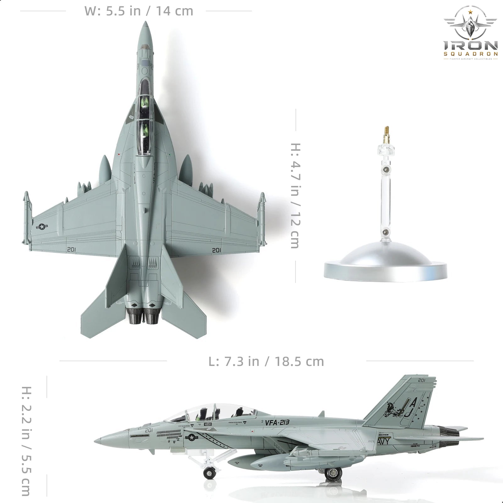 F/A-18 Super Hornet — VFA-213 Black Lions 1:100 Diecast Model - image 2