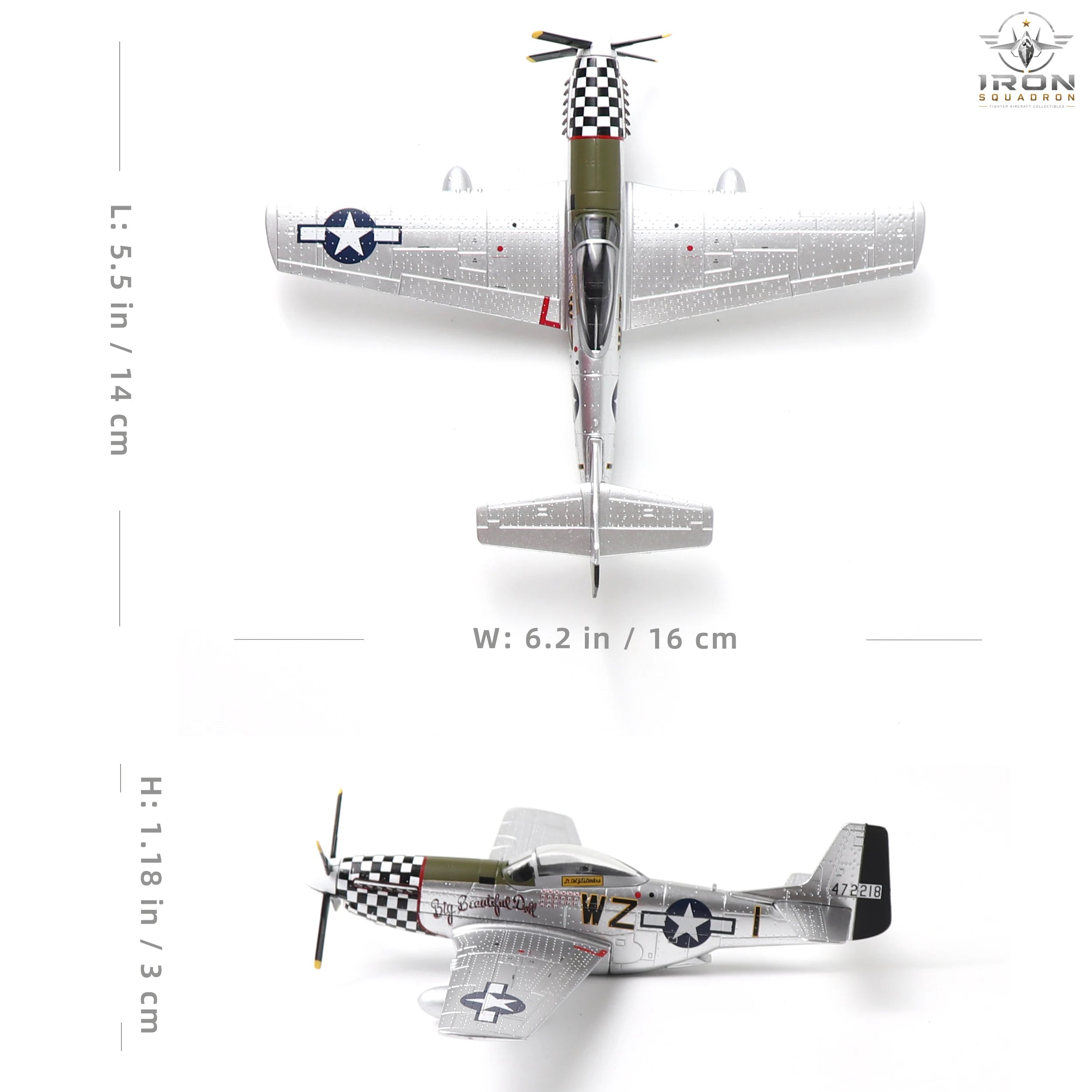 P-51D Mustang — Bare Metal 1:72 Diecast Model - image 2