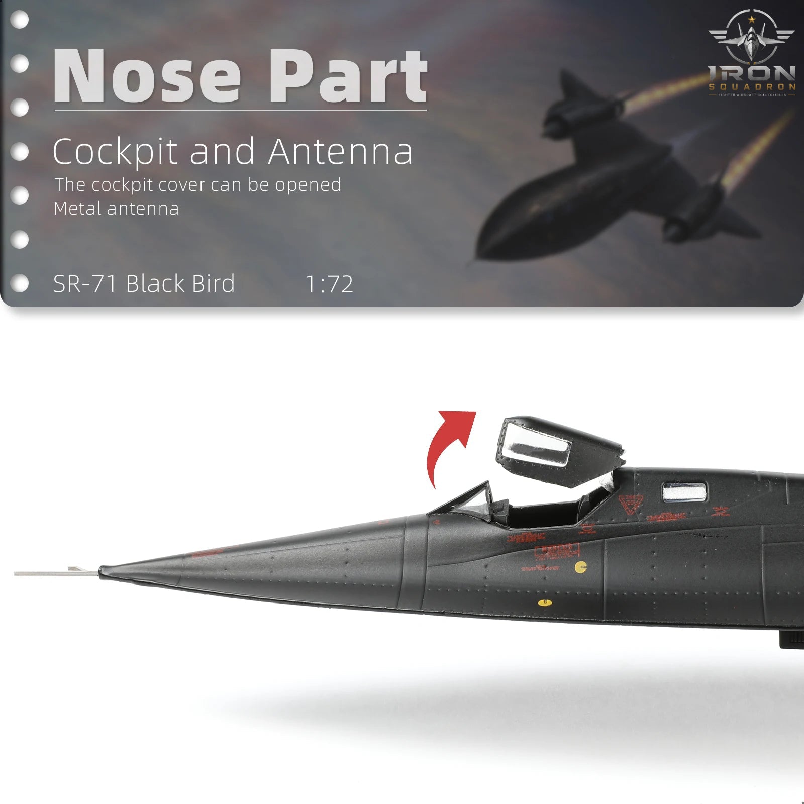 SR-71A Blackbird — 17.9" 61-7974 1:72 Diecast Model - image 4