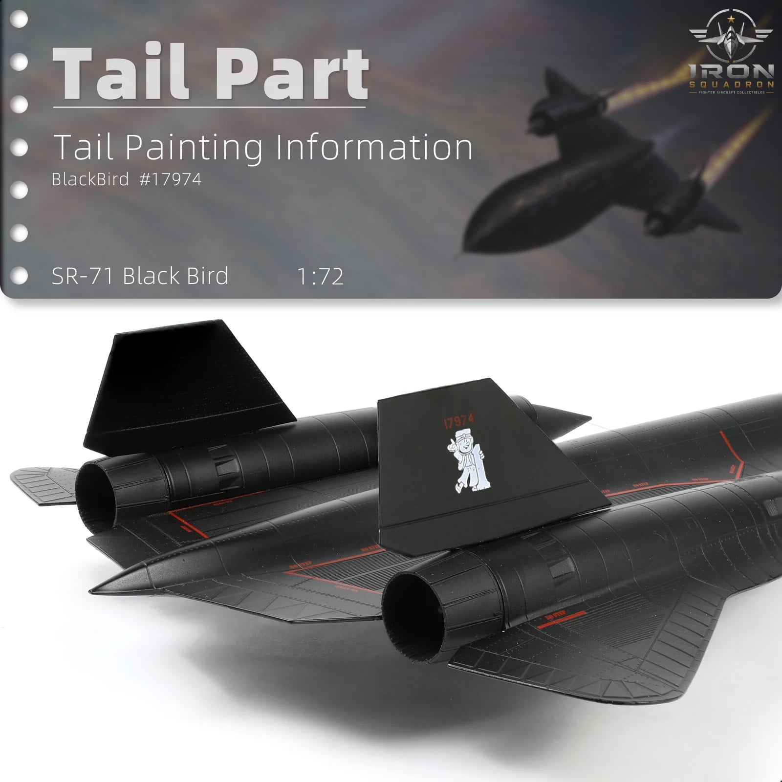 SR-71A Blackbird — 17.9" 61-7974 1:72 Diecast Model - image 5