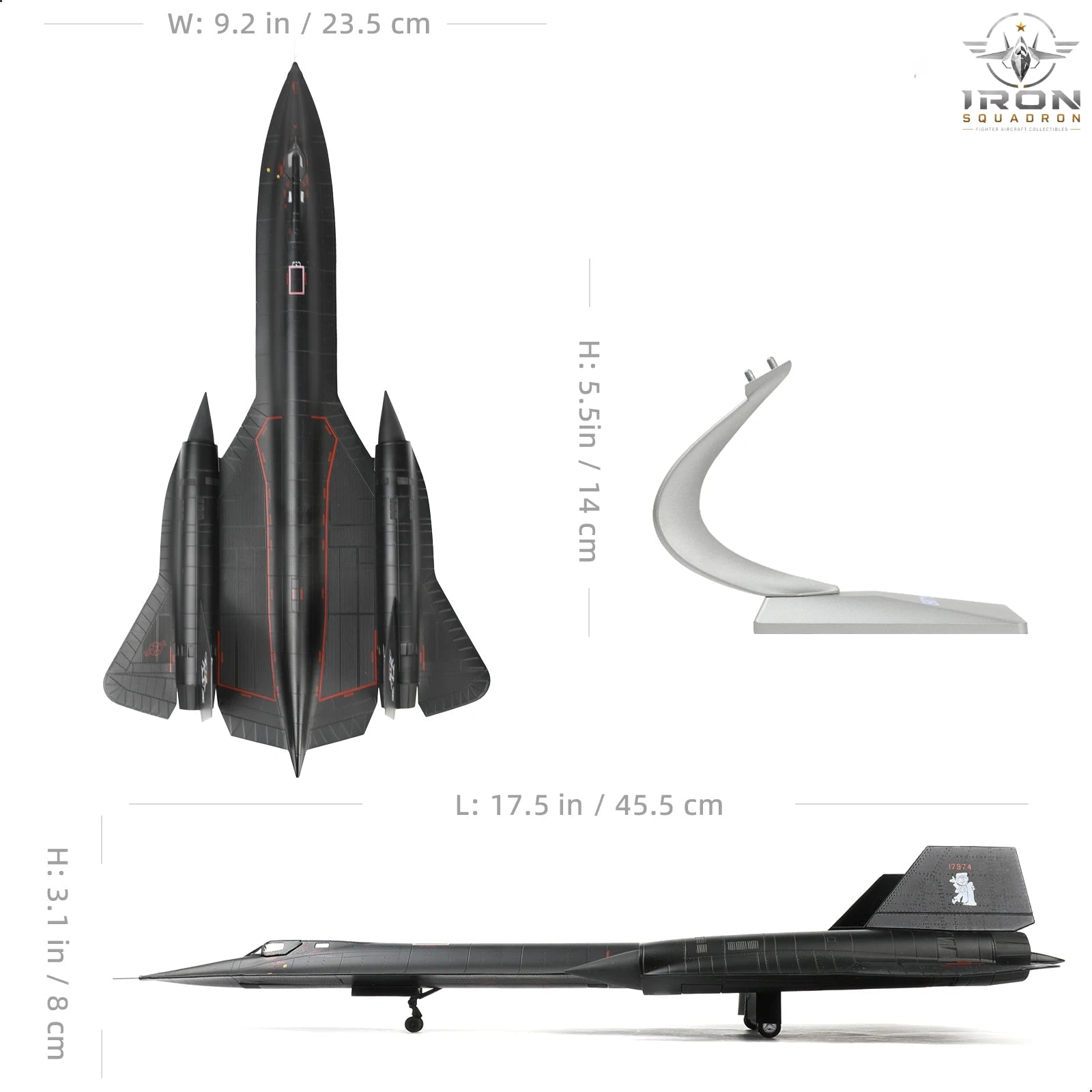SR-71A Blackbird — 17.9" 61-7974 1:72 Diecast Model - image 6