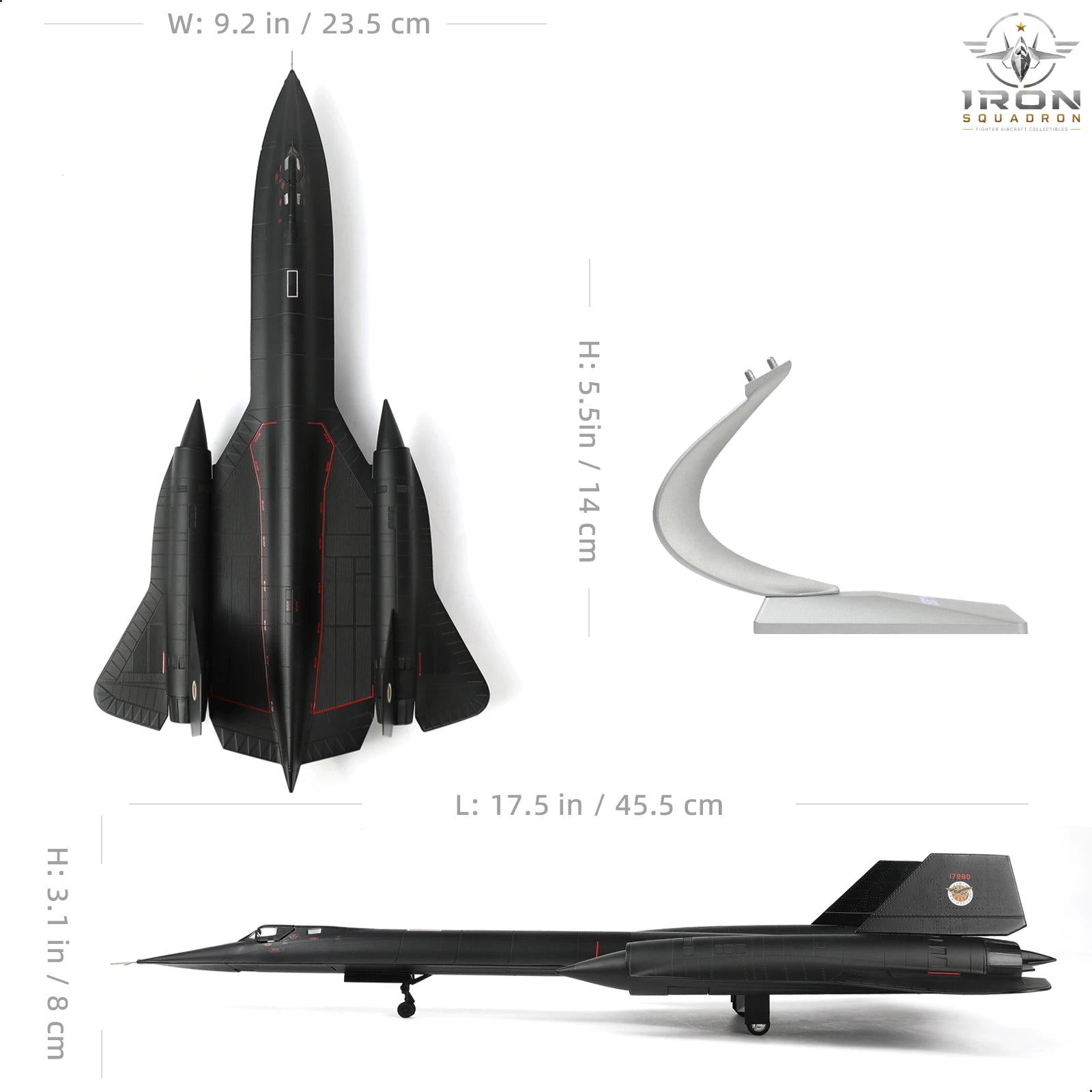 SR-71A Blackbird — 17.9" 61-7980 1:72 Diecast Model - image 2