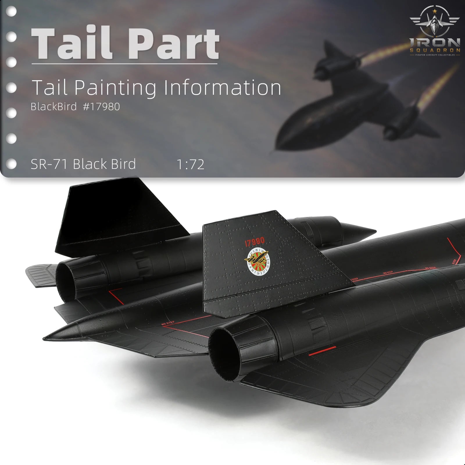 SR-71A Blackbird — 17.9" 61-7980 1:72 Diecast Model - image 5
