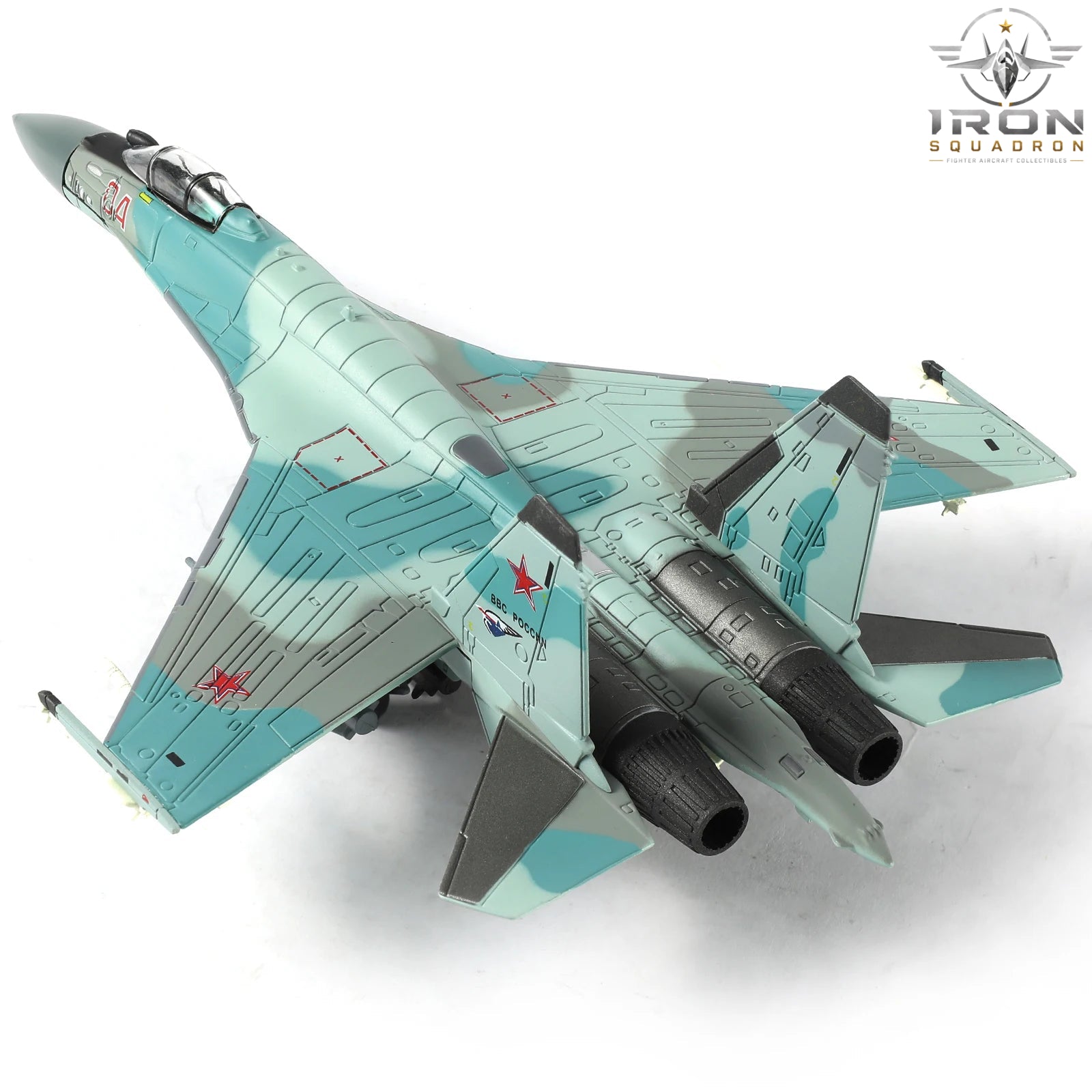 Su-35 Flanker — Blue Camo 1:100 Diecast Model - image 1