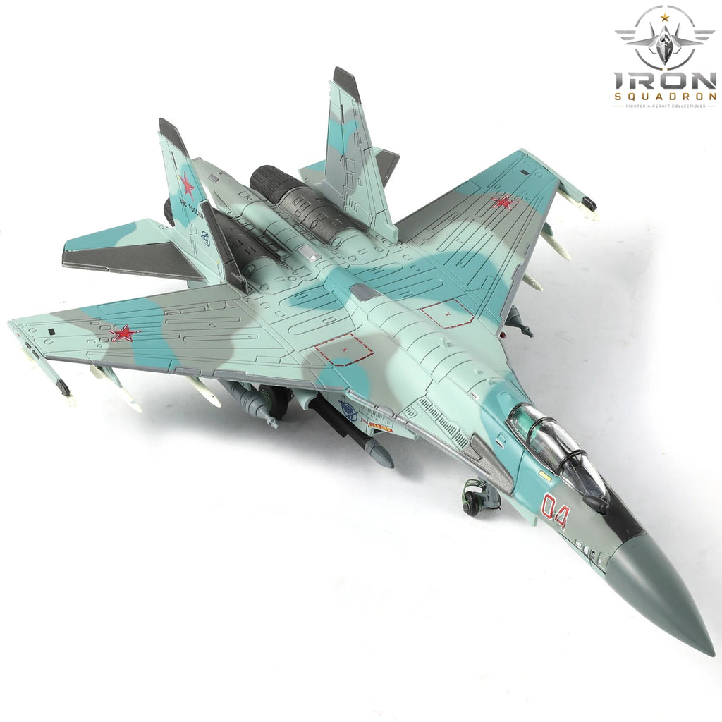 Su-35 Flanker — Blue Camo 1:100 Diecast Model - image 4