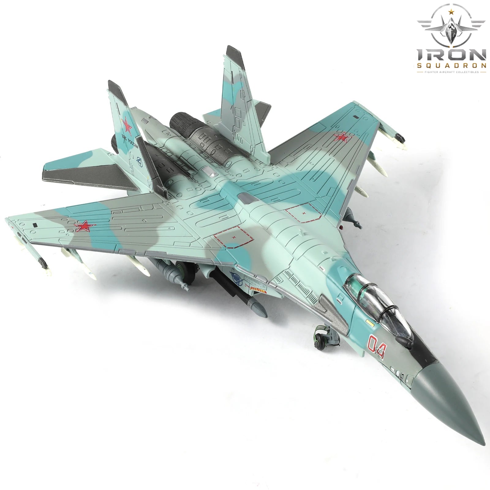 Su-35 Flanker — Blue Camo 1:100 Diecast Model - image 4