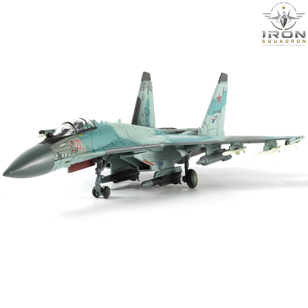 Su-35 Flanker — Blue Camo 1:100 Diecast Model - image 5