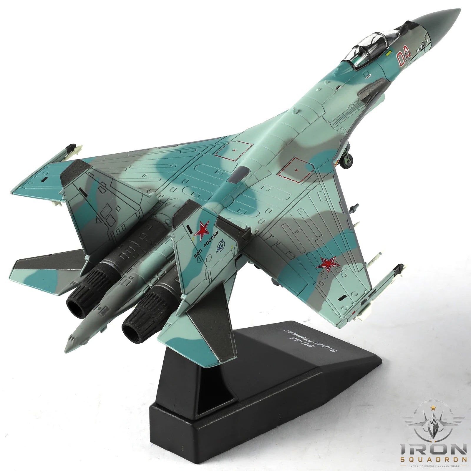 Su-35 Flanker — Blue Camo 1:100 Diecast Model - image 6