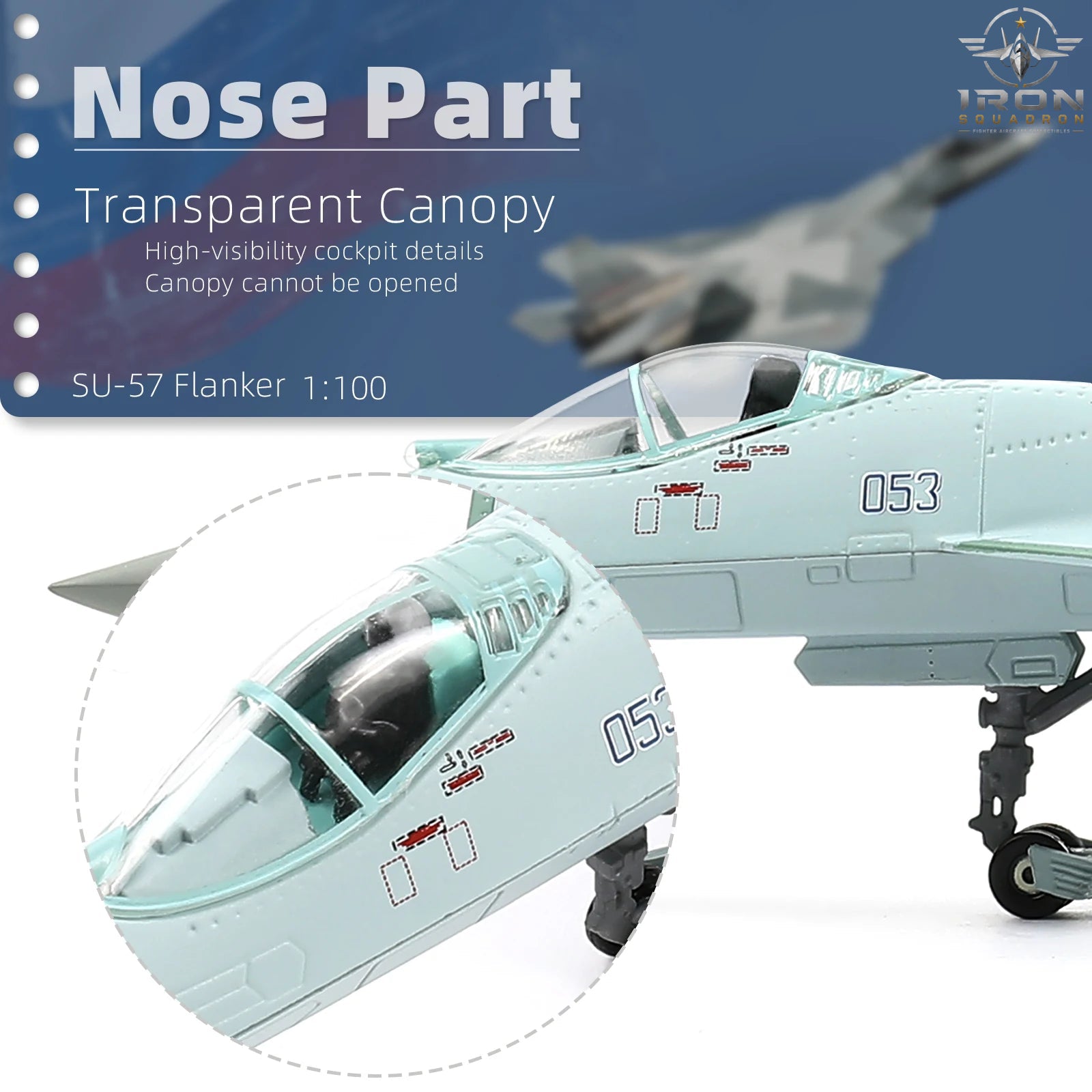 Su-57 Felon — Digital Camo 1:100 Diecast Model - image 6