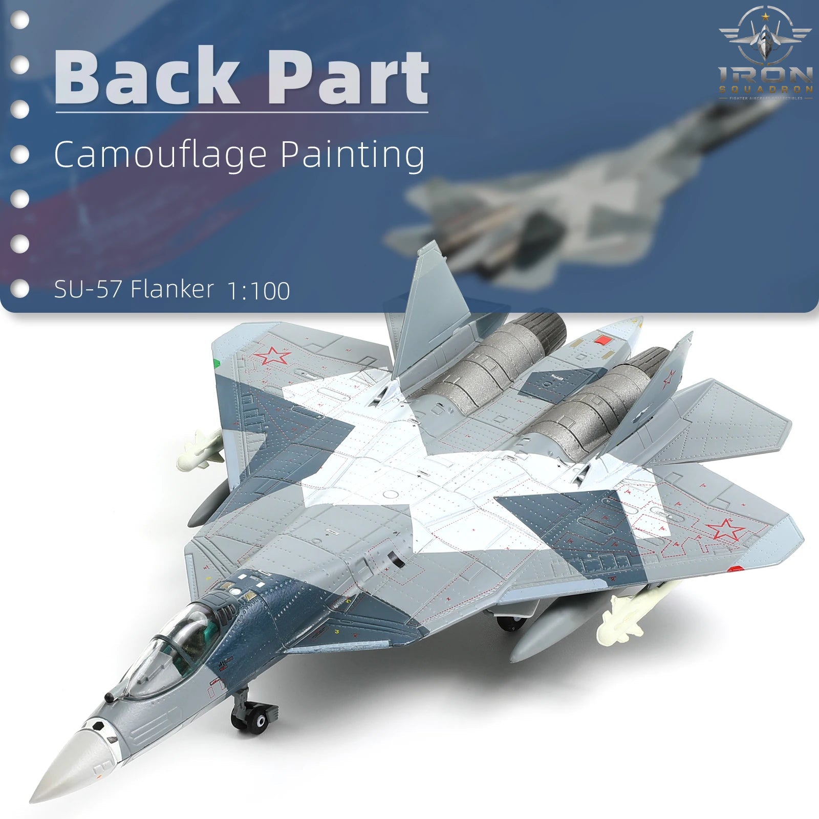 Su-57 Felon — Snow Splinter 1:100 Diecast Model - image 7
